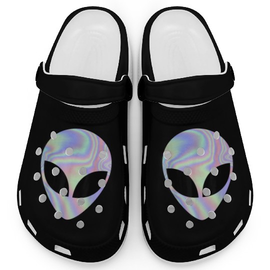 Alien Head Colorful Alien Rave Clogs