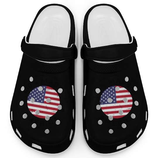 USA Made in America flag stamp Clogs