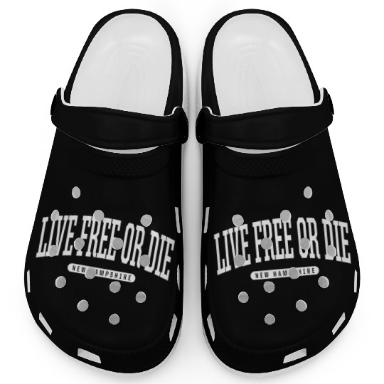 College Style Live Free Or Die New Hampshire Souve Clogs