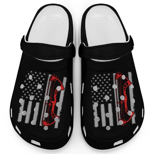 Bow deer hunting American flag gift for Bow Clogs