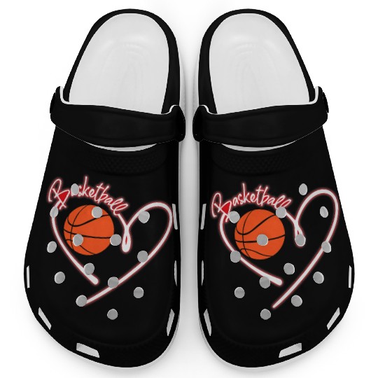 I Love Basketball Girl Basketball Player Heart Clogs