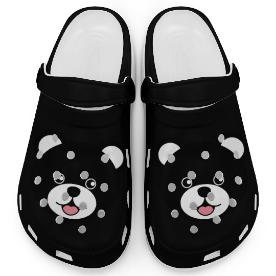 Cute Black Teddy Bear Face Clogs