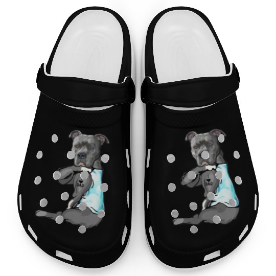 Cute Pitbull I Love Dad Dog Lovers Fathers Day Clogs