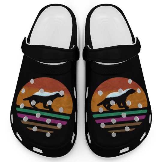 Vintage Honey Badge Animal Lover Zookeeper Retro Clogs