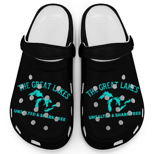 The Great Lakes Unsalted & Shark Free Michigan Gif Clogs