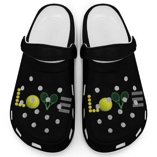 I LOVE TENNIS TENNIS LOVE Clogs Tennis mom