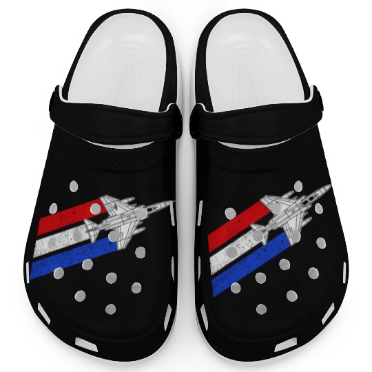 F-4 Phantom Vintage USA Contrails Red White Blue Clogs