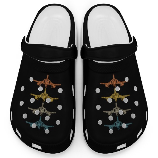 Retro F-4 Phantom Fighter Jet Vintage F4 Airplane Clogs
