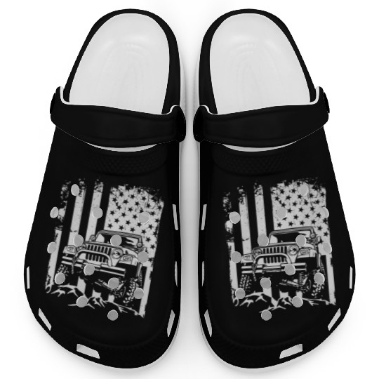 American US Flag Jeep adventure lifestyle Clogs