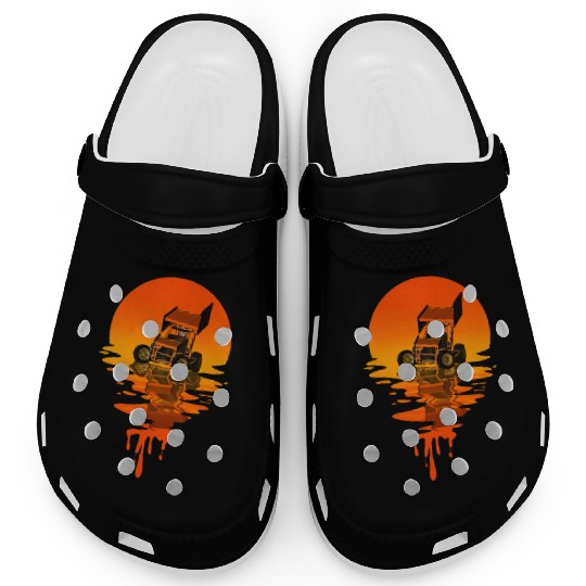 Vintage Retro Style Sprint Car Racing Clogs