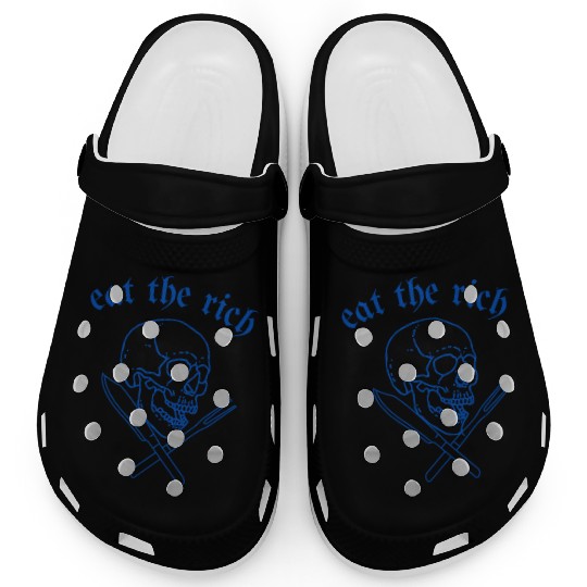 Eat The Rich - Skull and Cross Knives (blue) Clogs