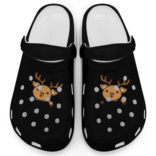 deer, Pocket, reindeer, Clogs pocket, kids, cute