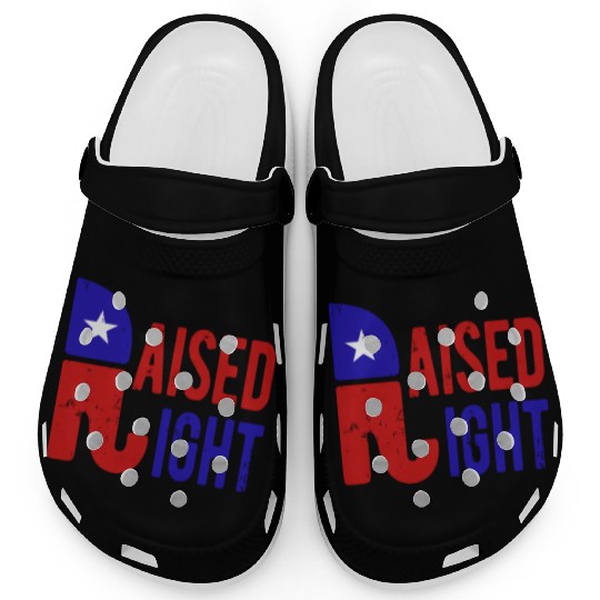 Raised Right Proud Republican Elephant Logo Usa Clogs