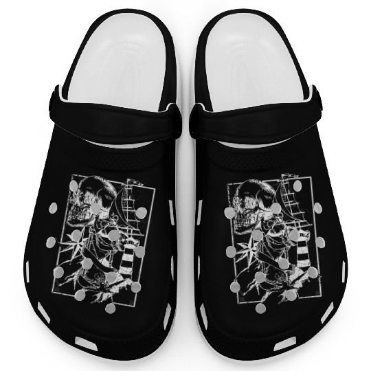 Sea life ship skull anchor compass Clogs