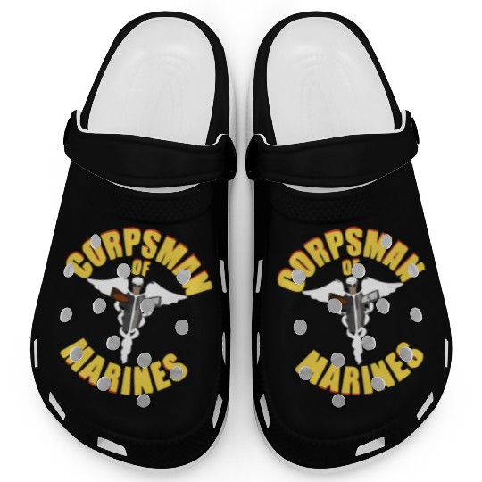 Us Navy Corpsman 8404 Fmf Veteran Front & Back Des Clogs