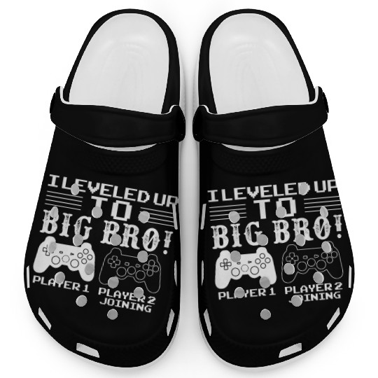 I Level Up To Big Bro Gamer Brother Clogs