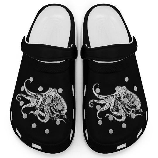 octopus white Clogs