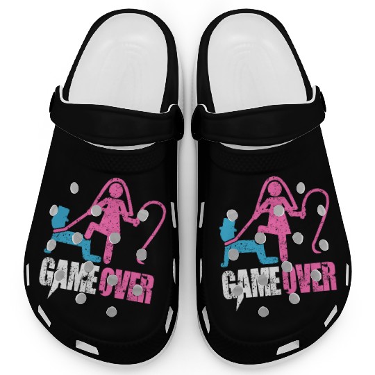 Funny Bride and Groom Meme & Quote Clogs "Game