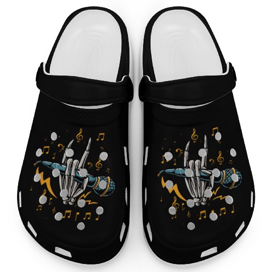 Microphone Skeleton Rock music nout Karaoke Gift Clogs