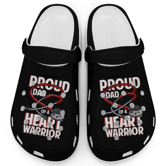 Proud Dad Of A Heart Warrior Coronary Disease CHD Clogs