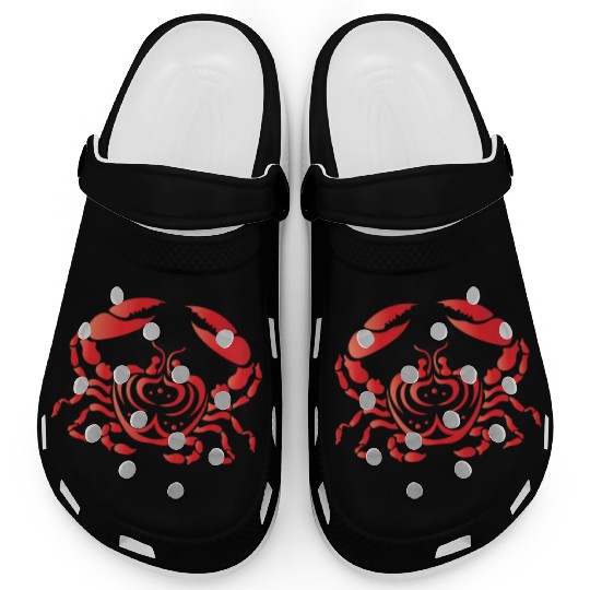 Red Crab, Tribal Art Style Clogs