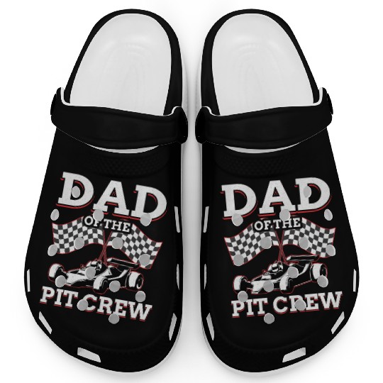 Dad Of The Pit Crew Race Car Racing Clogs