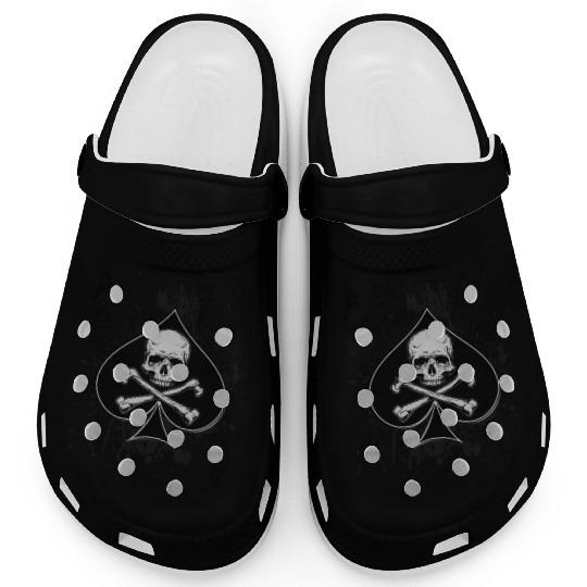 Skull Ace of Spades Playing Card Poker Gift Idea Clogs