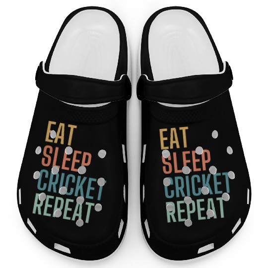Eat Sleep Cricket Repeat Clogs