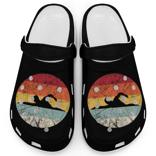 Vintage Swim Crawl Retro Swimming Gift Front Crawl Clogs