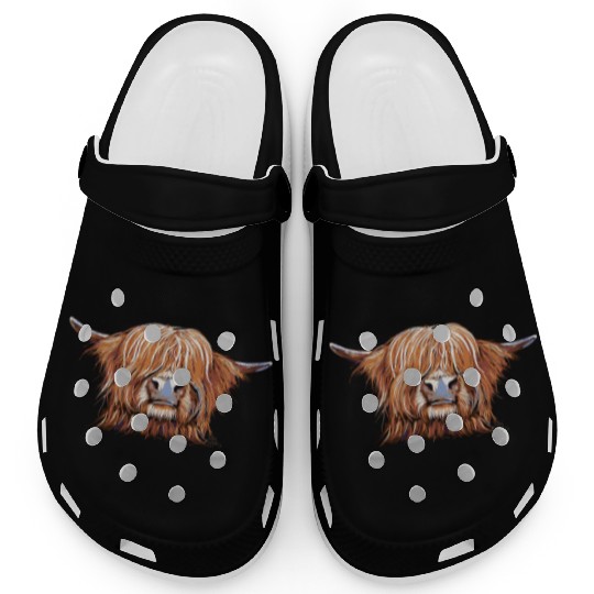 Highland Cow Print Animal Print ' Charmer ' Clogs