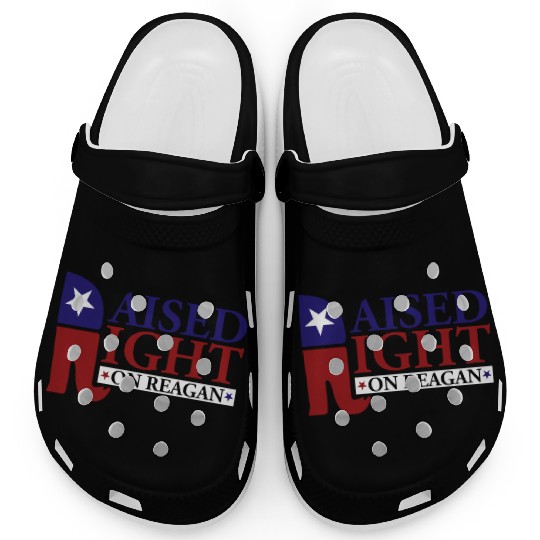 Raised Right On Reagan 80'S Nostalgia Clogs