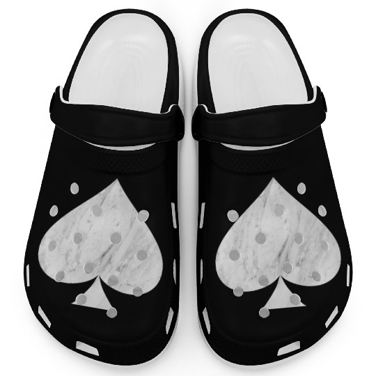 Marble Ace of Spades Clogs