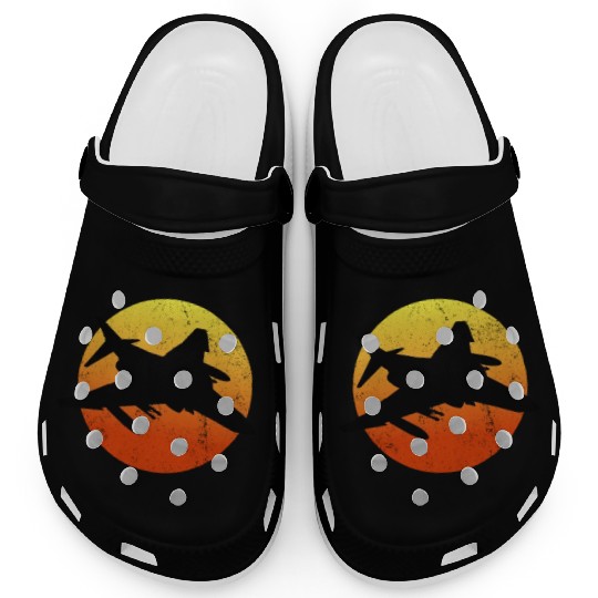 F-4 Phantom Silhouette Retro Sunset Military Jetf4 Clogs
