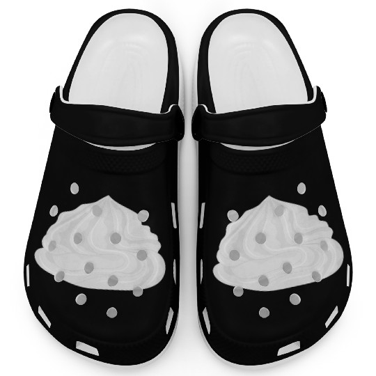 snow-white delicious whipped cream for garnish Clogs