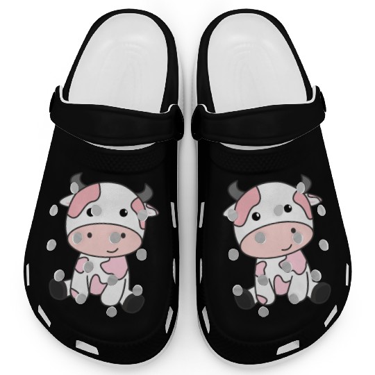 Strawberry Cow Cute Pink Strawberry Cow Kawaii Clogs