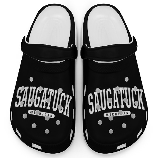 College Style Saugatuck Michigan Souvenir Gift Clogs