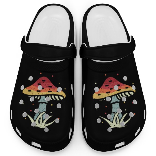 Mushrooms Vintage Retro Mushroom Hunter Gift Clogs