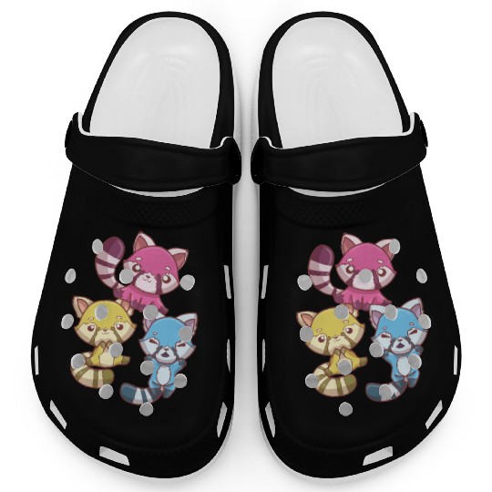 Pansexual Kawaii Red Panda, Pastel Goth Anime Art Clogs