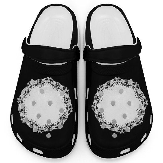 snow-white cake lace as a frame and decoration Clogs