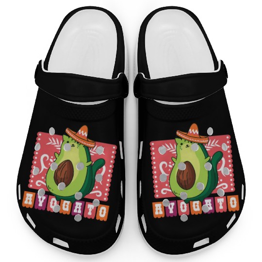 AVOGATO " AVOCADO CAT MEXICAN " Clogs