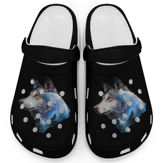 Wolf Moon Forest View Nature Clogs
