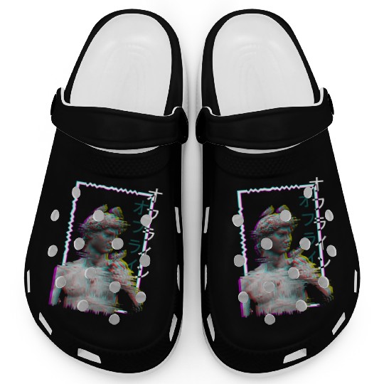 Greek Statue Ancient Vaporwave Synthwave Glitch Clogs