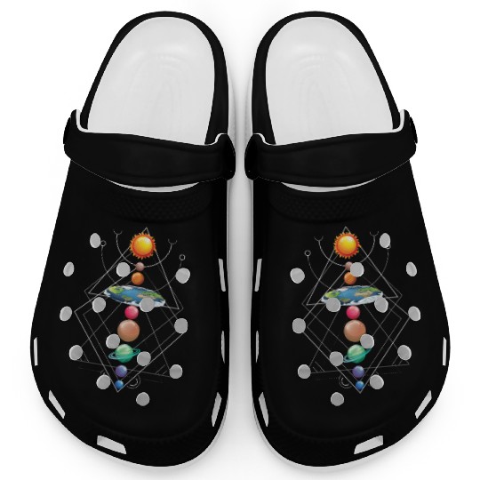 Solar System Flat Earth I Love My Planet Space Clogs