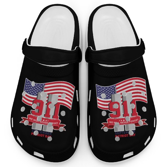Patriot Day Never Forget 911 Anniversary Clogs