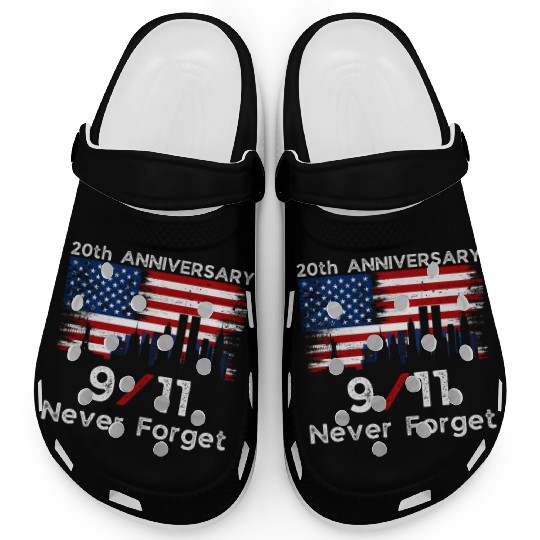 Never Forget Usa 9/11 The 20th Anniversary Patriot Clogs