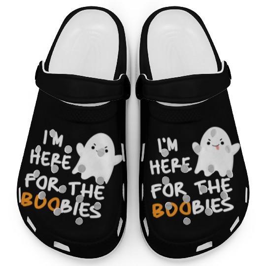 I'm Here For the Boobies Funny Baby Halloween Clogs