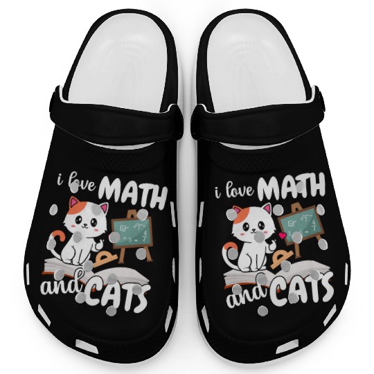 I Love Math And Cats Mathematics Clogs
