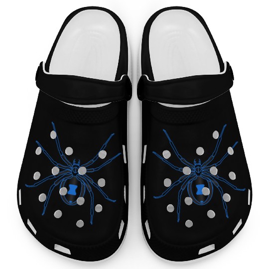 Black Widow Blue Design Clogs