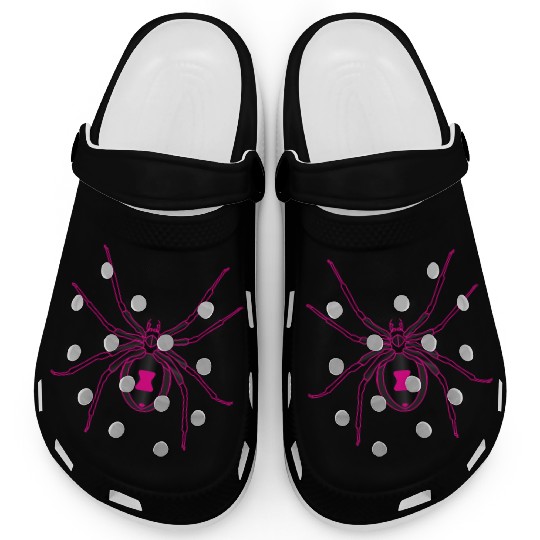 Black Widow Pink Design Clogs