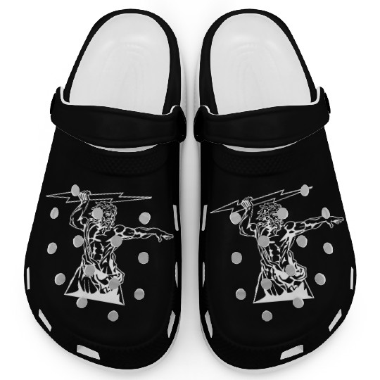 Greek mythology Zeus lightning bolt silhouette Clogs